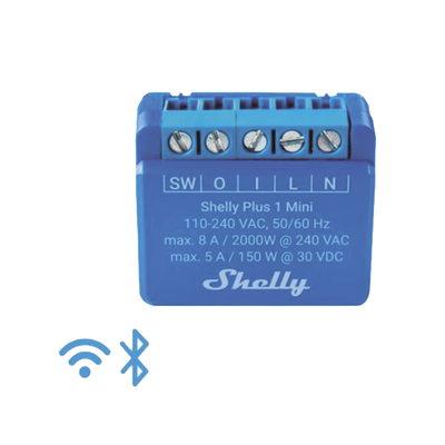 Imagen de Mini Interruptor inteligente con Wi-Fi, contacto seco, 1 canal 8A, compatible con asistentes de voz Alexa y GoogleHome