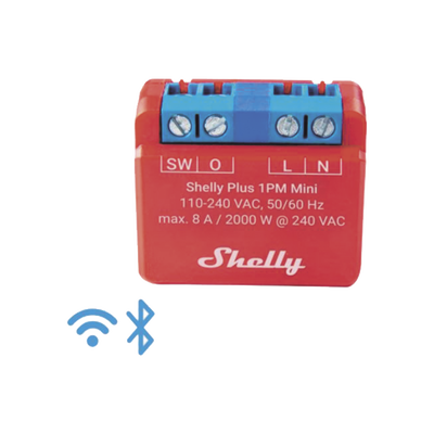 Imagen de Mini Interruptor inteligente con Wi-Fi, medición de consumo, 1 canal 8A, compatible con asistentes de voz Alexa y GoogleHome