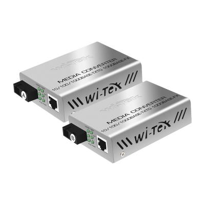 Imagen de Convertidor de medios / Hasta 25 Km / 1 puerto SC/UPC 1000Mbps / 1 puerto RJ45 1000Mbps / WL: Tx 1310nm - Rx 1550nm / incluye 2 piezas A y B