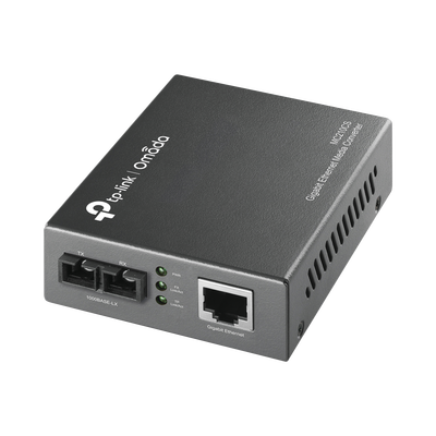 Imagen de Convertidor Fibra Óptica Monomodo / 1 Puerto RJ45 10/100/1000 Mbps / Puerto Fibra Óptica SC 1000 Mbps / Hasta 20 Km / Plug and Play