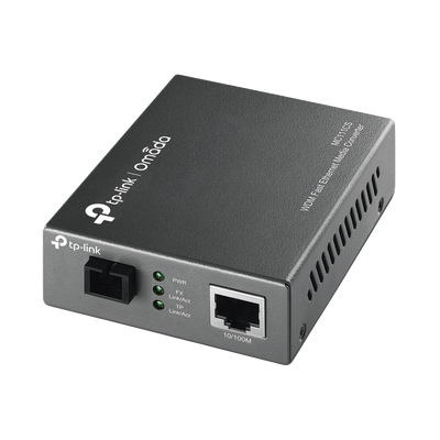 Imagen de Convertidor Fibra Óptica WDM Monomodo / 1 puerto RJ45 10/100 Mbps / 1 puerto SC/UPC 100 Mbps /  Hasta 20 Km / Para su Funcionamiento Requiere el Modelo MC112CS / Plug and Play