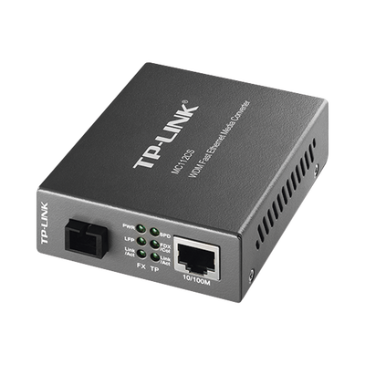 Imagen de Convertidor Fibra Óptica WDM Monomodo / 1 puerto RJ45 10/100 Mbps / 1 puerto SC/UPC 100 Mbps /  Hasta 20 Km / Para su Funcionamiento Requiere el Modelo MC111CS / Plug and Play