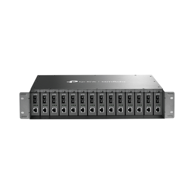 Imagen de Chasis para Montaje en Rack de 14 bahías / Soporta Convertidores de Fibra Óptica TP-Link /  Compatibles (MC111CS, MC112CS, MC220L, MC110CS, MC100CM, MC210CS, MC200CM) / Plug and Play