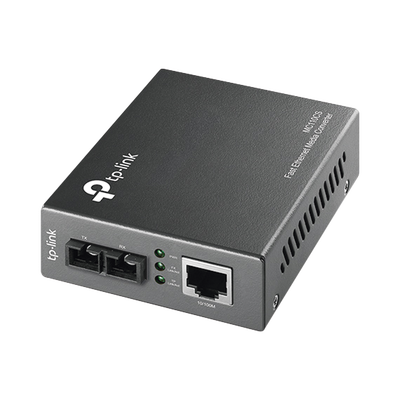 Imagen de Convertidor Fibra Óptica Monomodo /  1 Puerto RJ45 10/100 Mbps / Puerto Fibra Óptica SC 100 Mbps / Hasta 20 kilometros / Plug and Play