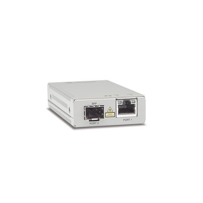 Imagen de Convertidor de medios Gigabit Ethernet a fibra óptica con puerto SFP, con fuente de alimentación multi-región