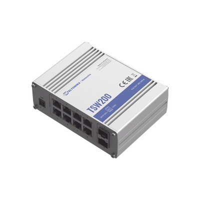 Imagen de Switch Industrial No-Administrable 8 puertos Gigabit PoE 802.3af/at, 2 puertos SFP