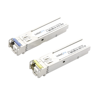 Imagen de Transceptores Ópticos Industriales Bidireccionales SFP (Mini-Gbic) / Monomodo 1310 & 1550 nm / 1.25 Gbps / 1000BASE-BX / Conector LC/UPC Simplex / DDM / Hasta 5 km / 2 Piezas
