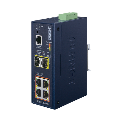 Imagen de Switch Industrial Administrable Capa 2, 4 Puertos PoE 802.3af/at 10/100/1000T, 2 Puertos SFP 100/1000X