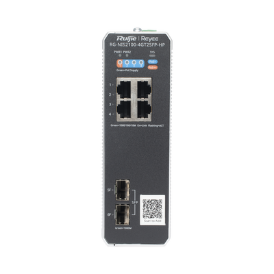 Imagen de Switch Industrial PoE hasta , Ideal para temperaturas Extremas y protección contra descargas, 1 x PoE++ Port, 3 x PoE+ Ports, and 2 x SFP Uplink Ports