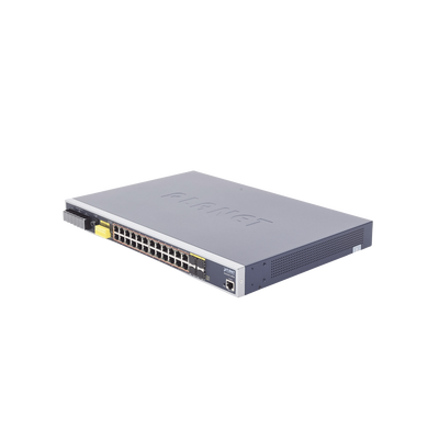 Imagen de Switch PoE Industrial Capa 3, Con 24 Puertos PoE Gigabit  802.3af/at, 4 Puertos SFP Compartidos 100 / 1000X, Soporta temperaturas extremas de -40 ~ 75°C