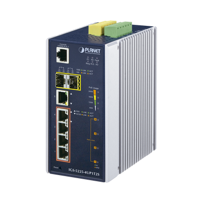 Imagen de Switch Industrial Administrable 4 Puertos Gigabit c/Ultra PoE 802.3af/at, 2 Puertos SFP