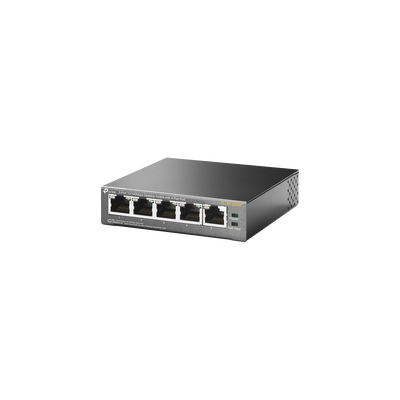 Imagen de Switch PoE no Administrable de escritorio / 5 puertos 10/100 Mbps / 4 puertos PoE af/at / Presupuesto 67 W / Modo Extensor hasta 250 m / Calidad video prioritaria
