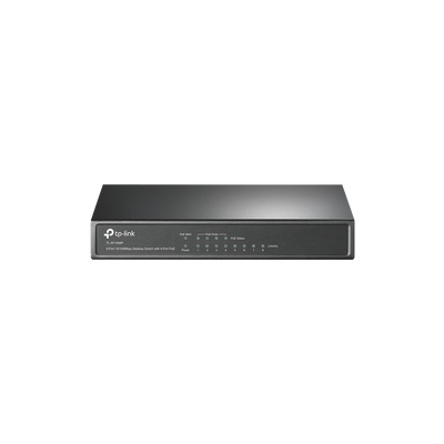 Imagen de Switch PoE+ No Administrable / De Escritorio 8 puertos 10/100 Mbps / 4 puertos PoE af/at Inteligente / Presupuesto 66 W / Hasta 250 metros