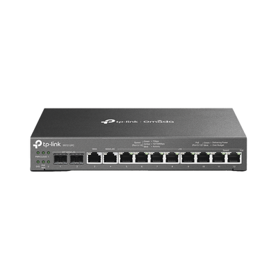 Imagen de Router Omada VPN / SDN Multi-WAN 1G / Switch con PoE y Controlador  / 2 puerto WAN/LAN SFP 1G / 1 Puerto RJ45 WAN / 1 Puerto WAN/LAN RJ45 / 8 Puertos PoE+ LAN RJ45 /  24,980 Sesiones Concurrentes / Administración por Controlador Omada o Stand-Alone