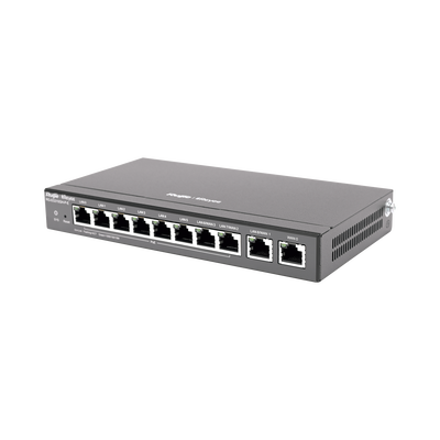 Imagen de Router Balanceador con Función SD-WAN, 6 puertos LAN  y 2 puertos LAN/WAN POE+ af/at gigabit hasta 110w, 1 puertos LAN/WAN gigabit y 1 Puerto WAN gigabit, hasta 350 clientes con desempeño de 1.5 Gbps asimétricos
