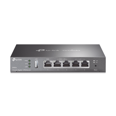 Imagen de Router Omada VPN / SDN Multi-WAN Gigabit / 1 Puerto WAN Gigabit / 2 Puertos LAN Gigabit / 2 Puertos configurables LAN/WAN / 150,000 Sesiones Concurrentes / Administración Centralizada OMADA o Stand-Alone / 1 Puerto USB 2.0