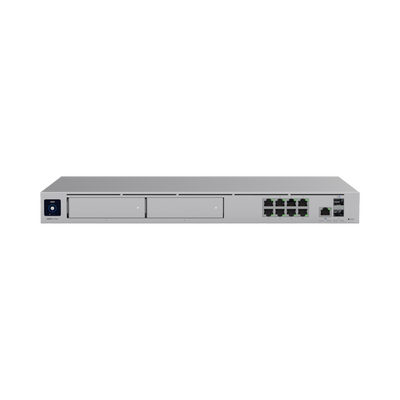 Imagen de UniFi Cloud Gateway: Dream Machine PRO MAX. Administra hasta 150 dispositivos UniFi y 2000 clientes/todas las aplicaciones UniFi/5 Gbps de ruteo con IDS/IPS, 2 bahías 3.5", 128 GB SSD internos, Fail Over, balanceo de cargas, VPN/SD-WAN