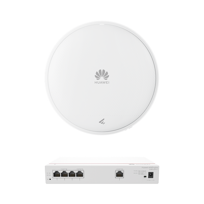 Imagen de Kit de Router Multi-Servicio / 1 puerto 10/100/1000 Mbps(WAN) / 4 puertos 10/100/1000 Mbps(LAN) PoE / 50W + Punto de Acceso Wi-Fi 7 / 3.57 Gbps / MU-MIMO 2x2 (2.4GH y 5GHz) / Smart Antenna más cobertura / Instalación en techo y pared