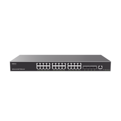 Imagen de Switch Capa 3 Administrable / 24 puertos 10/100/1000 Mbps + 4 Puertos SFP+ de 10 Gigabits / Compatible con GWN Cloud.