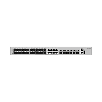 Imagen de Switch Empresarial Core Gigabit Administrable  Capa 3 / 24 puertos 1GE SFP ( Combo con 8 Puertos 10/100/1000 Mbps) / 4 Puertos 10GE SFP+ Uplink / 2 Puertos 10GE SFP+ (Stack) / ERPS / Ruteo Dinámico (RIP, OSPF, IS-IS y BGP)  / iStack / Administraci&