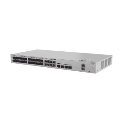 Imagen de Switch de Distribución/Core Gigabit Administrable  Capa 3 / 24 puertos 1GE SFP ( Combo con 8 Puertos 10/100/1000 Mbps) / 4 Puertos 10GE SFP+ Uplink / ERPS / Rutas Estáticas / iStack / Administración Nube Gratis