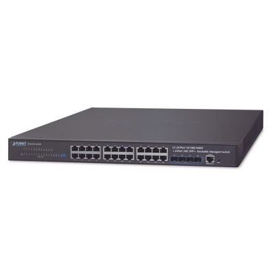 Imagen de Switch Administrable Capa 3, 24-Puertos 10/100/1000T + 4-Puertos 10G SFP+, Apilable
