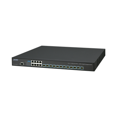 Imagen de Switch Administrable Capa 3, 12 Puertos SFP de 10G, 8 Puertos 10/100/1000T, Con Alimentación Redundante (2 Fuentes de Alimentación AC).