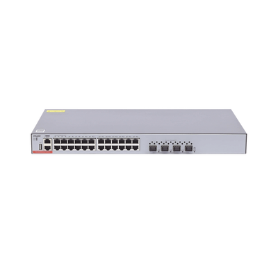 Imagen de Switch Administrable Capa 3 con 24 puertos Gigabit + 4 SFP+ para fibra 10Gb, gestión gratuita desde la nube.