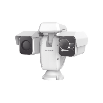 Imagen de PTZ Punta de Poste IP Dual / Lente Térmico 100 mm (640 X 512) / Lente Óptico 56X Zoom (4 MP) / 800 mts IR Laser / 24 VCA / IP66 / Recubrimiento Anticorrosivo