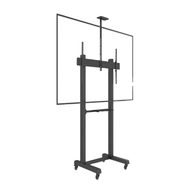 Imagen de Montaje de Piso Móvil para Pantallas de  65 in a 100 in | vesa 100 x 100 hasta 1000 x 600 | carga maxima soportada 120kg| Fabricado en aluminio y acero