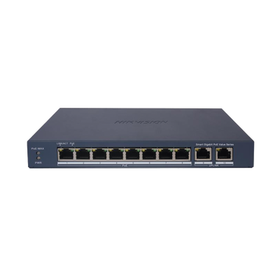Imagen de Switch Gigabit PoE+ / Administrable / 8 Puertos 1000 Mbps PoE+ / 2 Puertos 1000 Mbps de Uplink / Configuración Nube Hik-PartnerPro / Modo Extendido hasta 300 Metros / 60 W