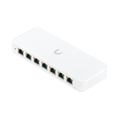 Imagen de UniFi Switch Ultra Administrable 8 puertos GbE / (1) puerto POE++ IN y (7) puertos POE+/ Wattaje depende de fuente o POE IN, hasta 42W, No incluye fuente/inyector