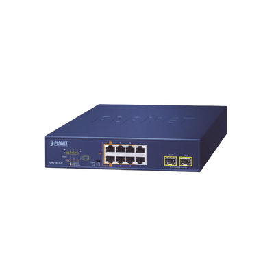 Imagen de Switch PoE No Administrable de Escritorio, 2 Puertos Gigabit 802.3bt, 4 Puertos Gigabit 802.3at, 2 Puertos 10/100/1000, 2 Puertos SFP Gigabit.