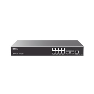 Imagen de Switch Capa 3 PoE+ Administrable / 8 puertos 10/100/1000 Mbps + 2 Puertos SFP+ de 10 Gigabits / Hasta 120W / Compatible con GWN Cloud.