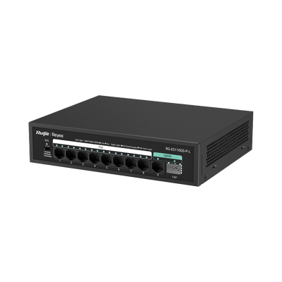 Imagen de Switch PoE hasta 120W, no administrable, con 10 puertos 10/100/1000 Mbps Monitorearle en la Nube