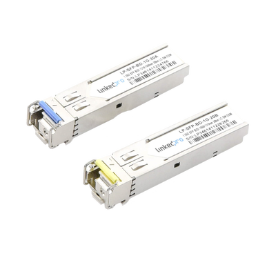 Imagen de Transceptores Ópticos Bidireccionales SFP (Mini-Gbic) / Monomodo 1310 & 1550 nm / 1.25 Gbps / 1000BASE-BX / Conector LC/UPC Simplex / DDM / Hasta 20 km / 2 Piezas