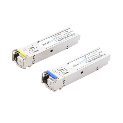 Imagen de Transceptores Ópticos Bidireccionales SFP (Mini-Gbic) / Monomodo 1310 & 1550 nm / 1.25 Gbps / 1000BASE-BX / Conector LC/UPC Simplex / DDM / Hasta 3 km / 2 Piezas
