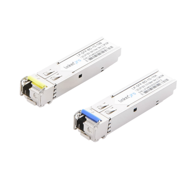 Imagen de Transceptores Ópticos Bidireccionales SFP (Mini-Gbic) / Monomodo 1310 & 1550 nm / 1.25 Gbps / 1000BASE-BX / Conector LC/UPC Simplex / DDM / Hasta 10 km / 2 Piezas