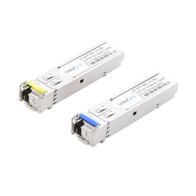 Imagen de Transceptores Ópticos Bidireccionales SFP (Mini-Gbic) / Monomodo 1310 & 1550 nm / 1.25 Gbps / 1000BASE-BX / Conector LC/UPC Simplex / DDM / Hasta 5 km / 2 Piezas