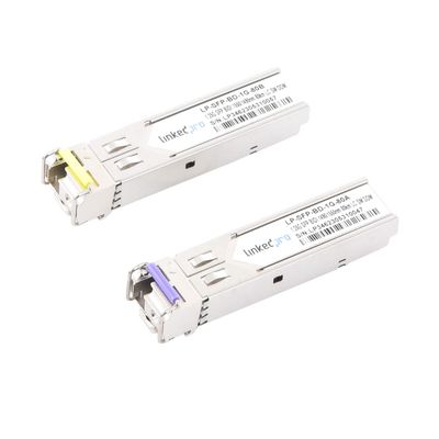 Imagen de Transceptores Ópticos Bidireccionales SFP (Mini-Gbic) / Monomodo 1490 & 1550 nm / 1.25 Gbps / 1000BASE-BX / Conector LC/UPC Simplex / DDM / Hasta 80 km / 2 Piezas
