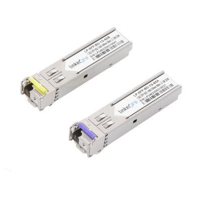 Imagen de Transceptores Ópticos Bidireccionales SFP (Mini-Gbic) / Monomodo 1490 & 1550 nm / 1.25 Gbps / 1000BASE-BX / Conector LC/UPC Simplex / DDM / Hasta 60 km / 2 Piezas