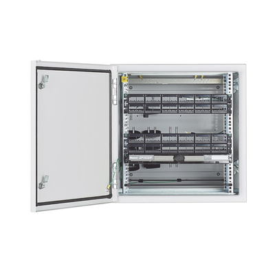 Imagen de Gabinete Industrial Preconfigurado de Montaje en Pared, Fabricado en Acero Bajo en Carbono, Protección NEMA 4/4X/12 IP66, de 12 UR, Color Gris