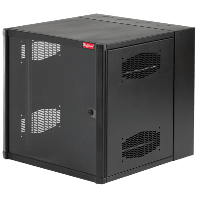 Imagen de Gabinete AccessPlus de Montaje en Pared de 19in, Rieles Numerados y Roscados Puerta con Ventana de Seguridad, 600 mm de Ancho, 762 mm de Profundidad, 12 UR, Color Negro