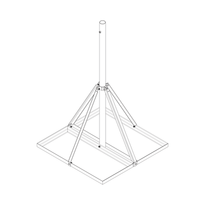 Imagen de Base No Penetrante Base de 0.9 x 0.9 m con Mástil de 1.5 m x 2" diam. Ced.30 para Instalación de Antenas (HOT-DIP).