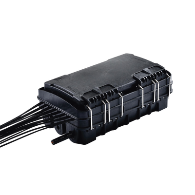 Imagen de Caja de Distribución de Fibra Óptica para 24 Empalmes, con 16 acopladores SC/APC simplex, Exterior IP65, Color Negro