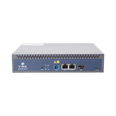 Imagen de OLT de 1 puerto GPON SC/UPC + 3 puertos Uplink (2 puertos Gigabit Ethernet + 1 puerto SFP/SFP+), Fuente de alimentación redundante AC/DC , hasta 128 ONUS