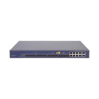 Imagen de OLT de 8 puertos EPON con 16 puertos Uplink (8 puertos Gigabit Ethernet + 4 puertos SFP + 4 puertos SFP+), hasta 512 ONUs