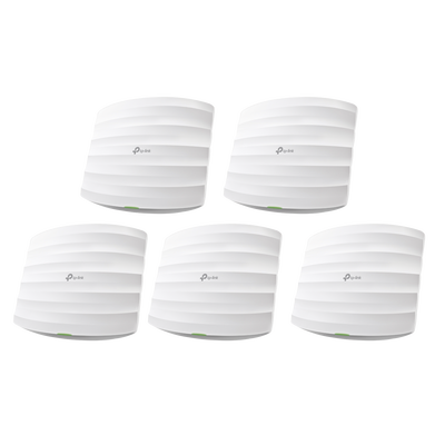 Imagen de Kit de 5 Puntos de Accesso Omada doble banda 802.11ac, MU-MIMO, PoE af y PoE Pasivo, soporta hasta 100 clientes, hasta 1350 Mbps.