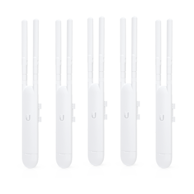 Imagen de Paquete de 5 Access Point UniFi doble banda para exterior, antenas desmontables 360° , 802.11ac MIMO 2X2, hasta 100 usuarios por equipo. 802.3af, Sin PoE´s