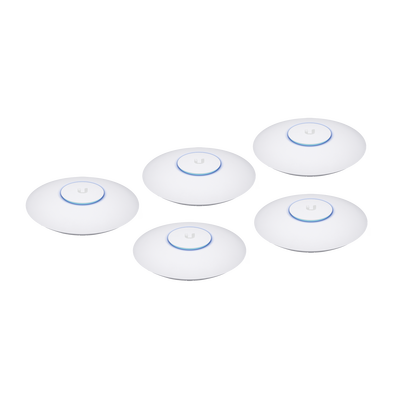 Imagen de Paquete de 5 Access Point UniFi 802.11ac Wave 2, MU-MIMO4X4 con antena Beamforming, hasta 1.7 Gbps, para interior PoE 802.3af, soportan 200 clientes, No incluyen PoE´s
